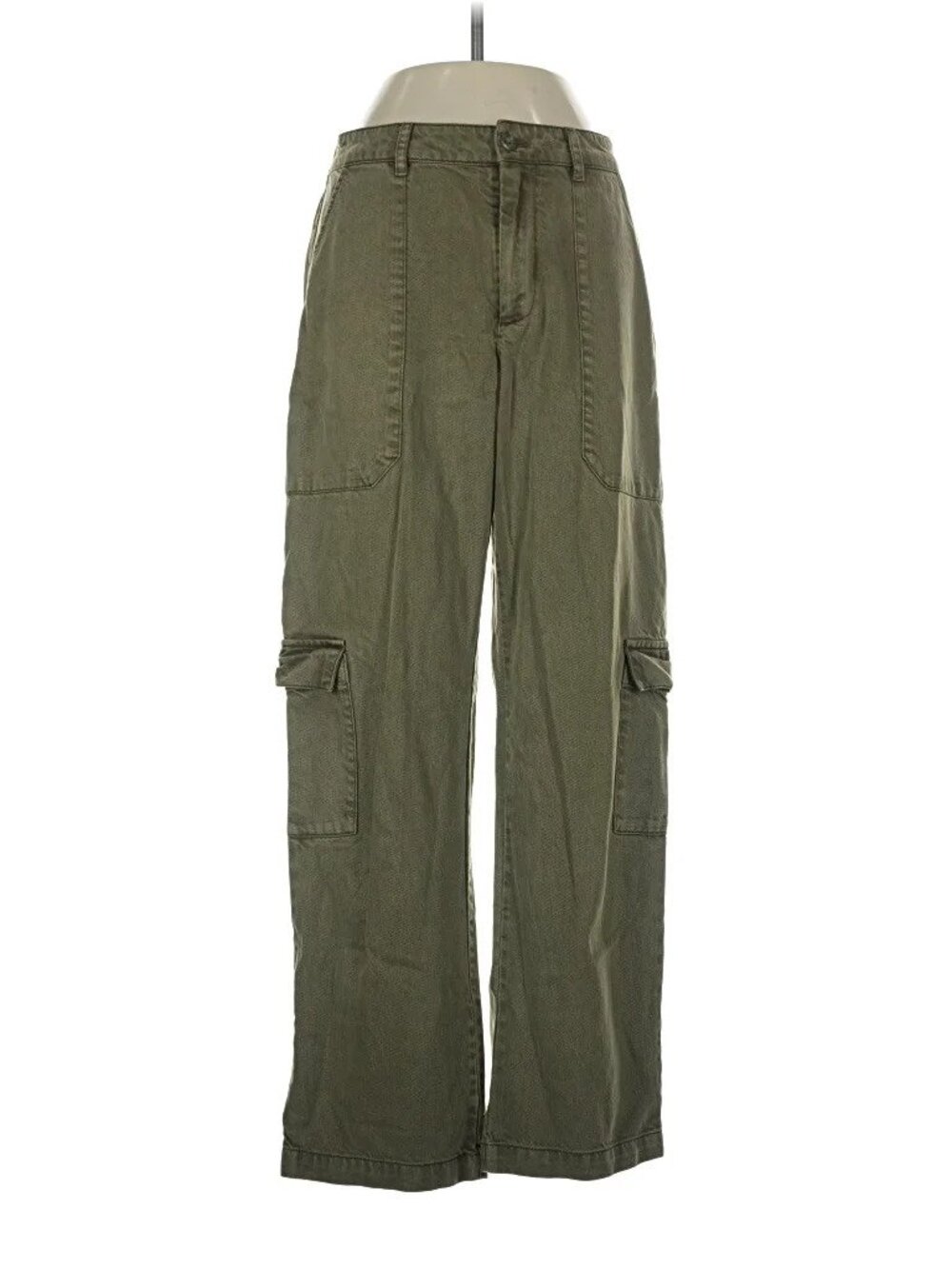 Young Fabulous & Broke finlay tencel cotton cargo pants in olive green (M)